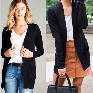 Black Soft knit Cardigan with Pockets